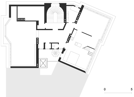 Maria Langthaller Architektin Wien - Dachgeschoss Bossigasse Wien - Grundriss