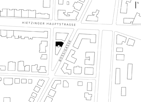 Maria Langthaller Architektin Wien - Dachgeschoss Bossigasse Wien - Lageplan