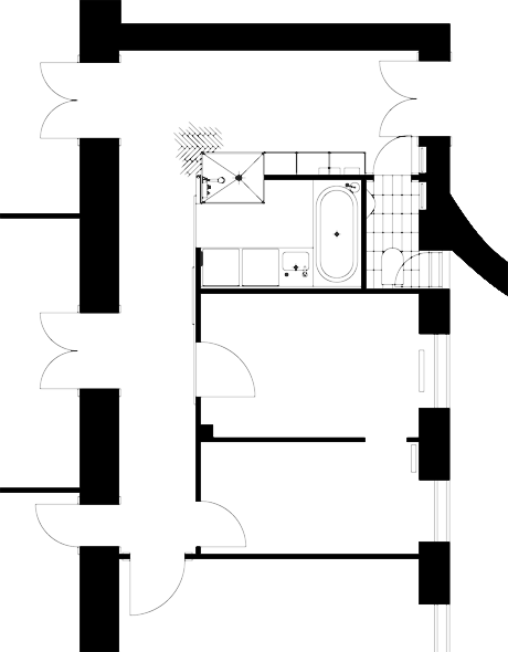 Maria Langthaller Architektin Wien - Wohnung Weyringergasse Wien - Grundriss